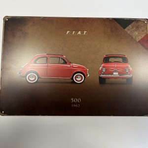 Wandbord Fiat 500 rood